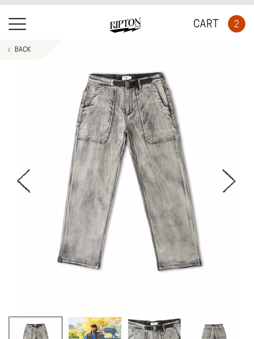 Ripton Gray Washed Men's Jeans
